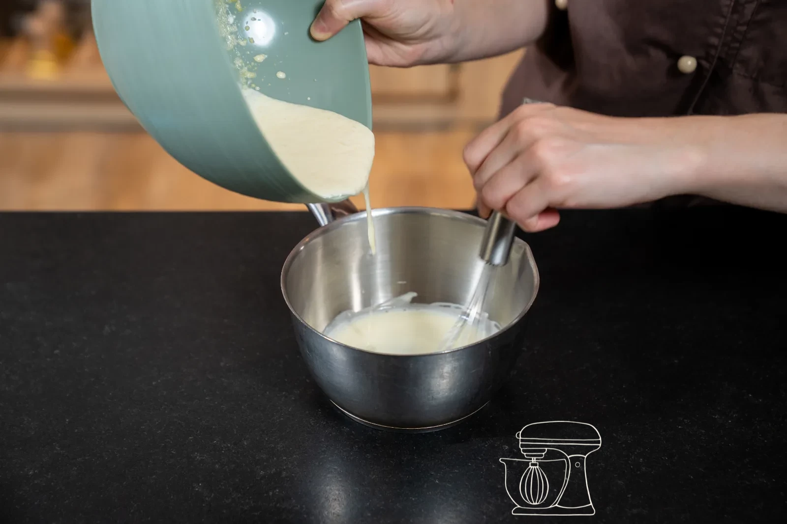 Working in the gelatine and folding in the cream
