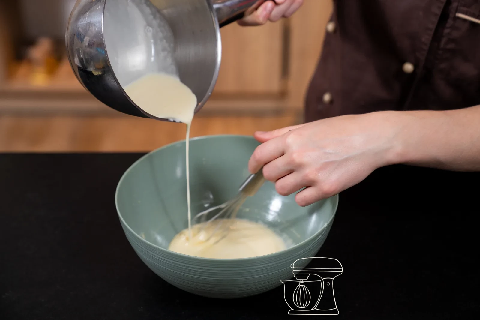 Working in the gelatine and folding in the cream