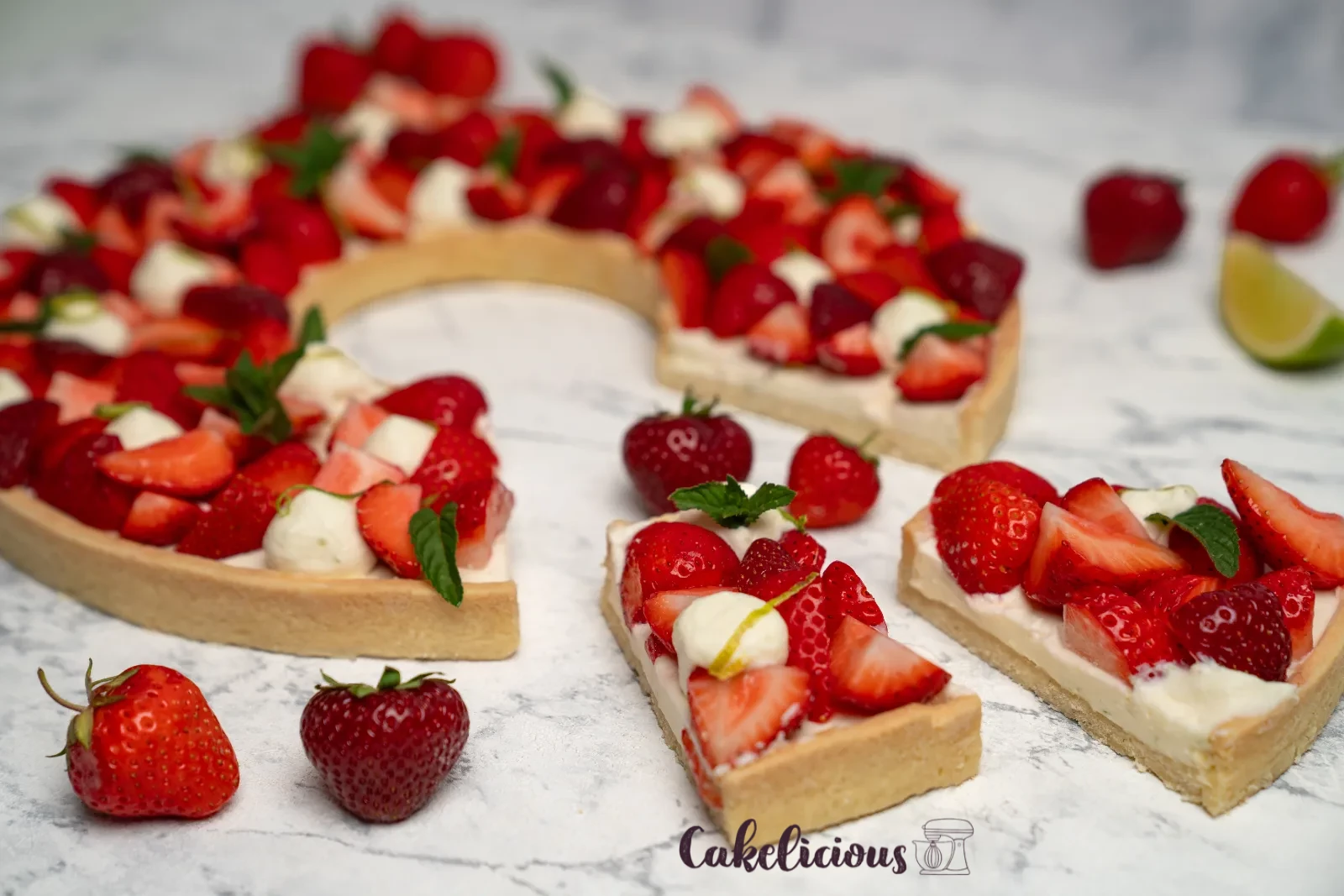Poptart-style quark tart with fresh fruit and lime