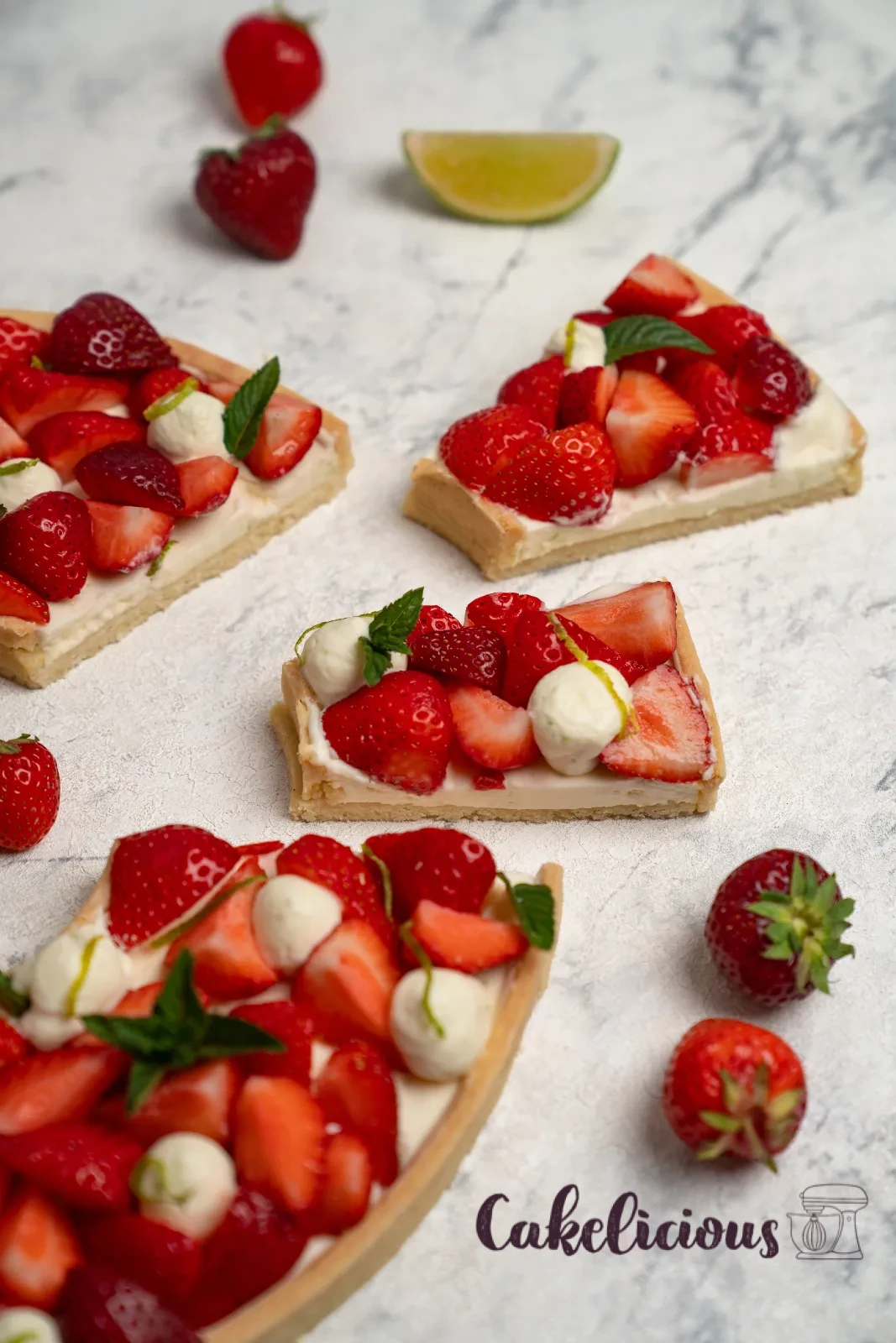Poptart-style quark tart with fresh fruit and lime