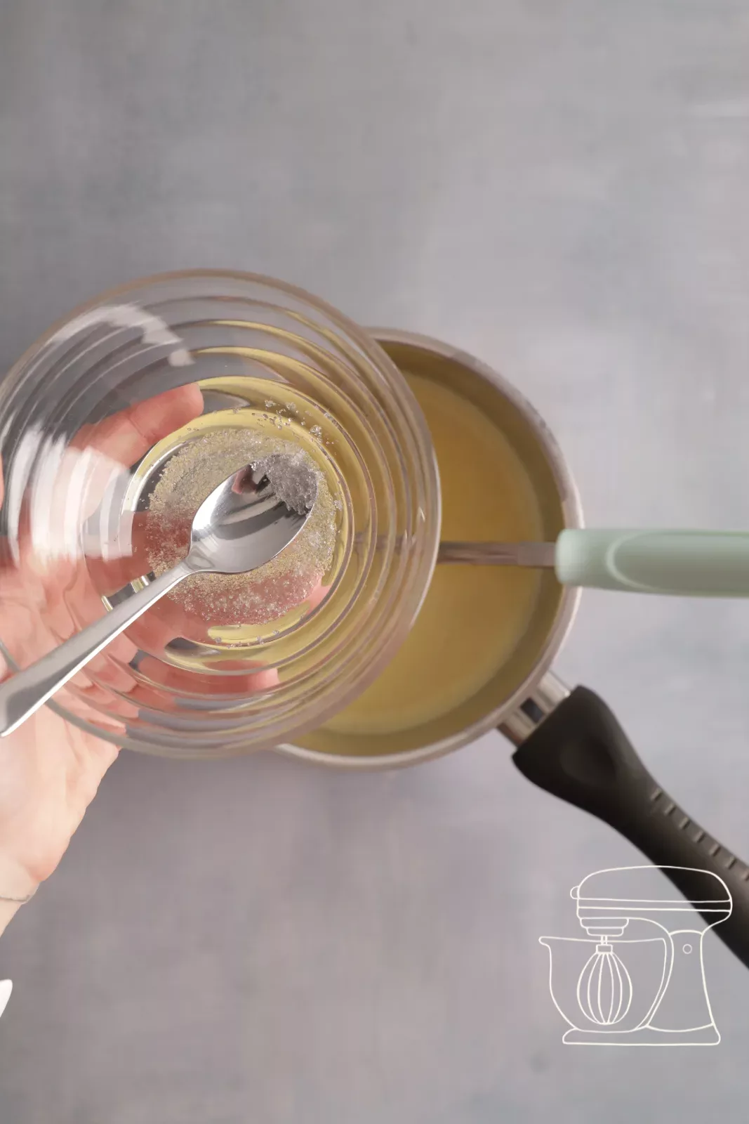 Gelatine in die Creme geben
