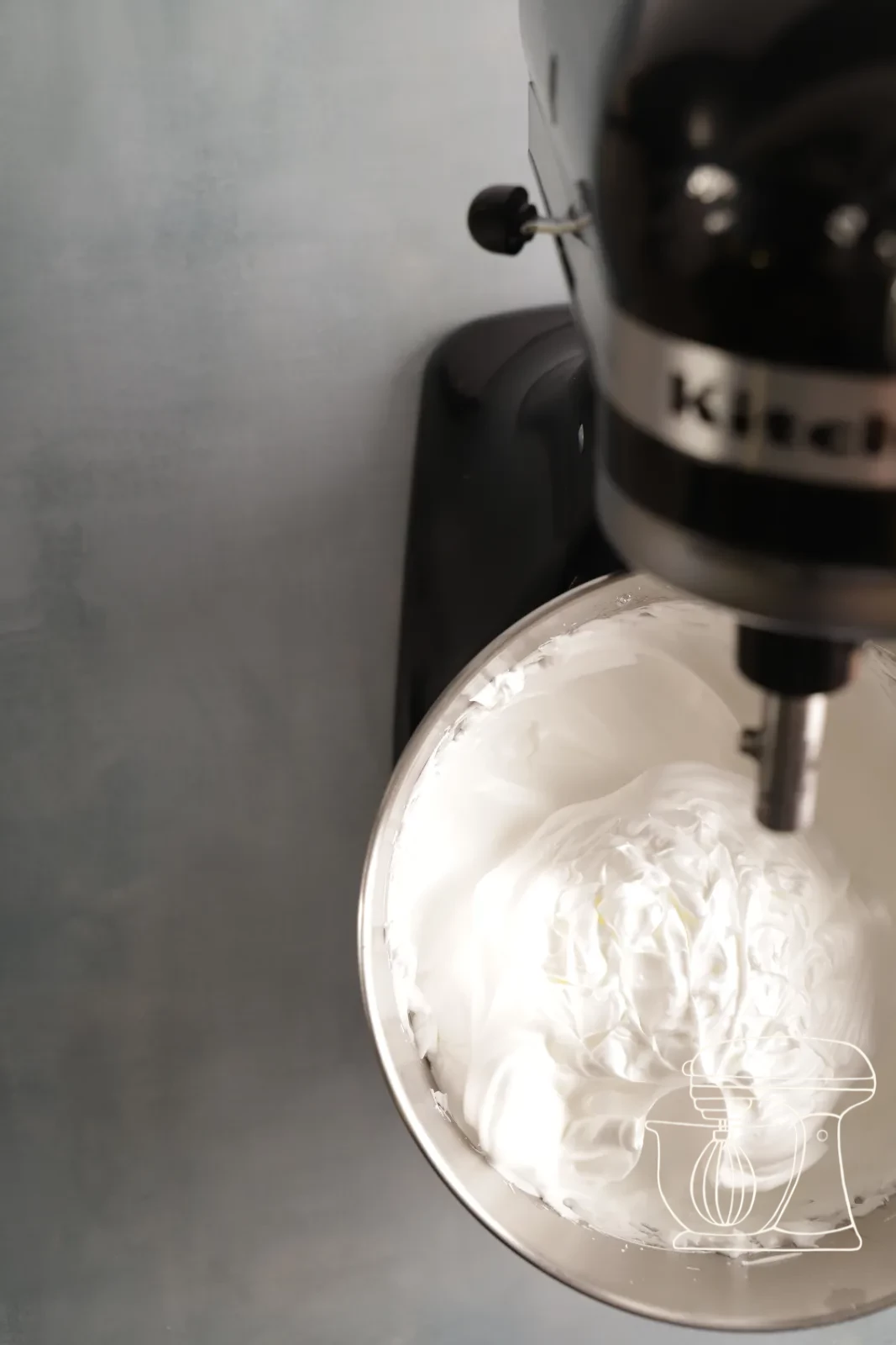 Firm meringue with standing peaks