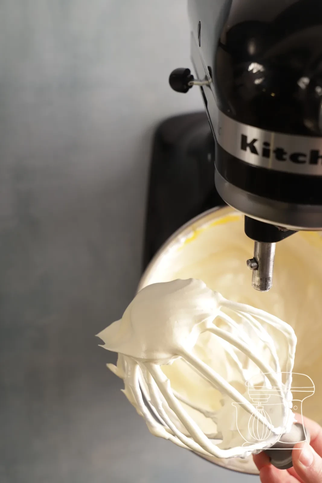Firm meringue with standing peaks