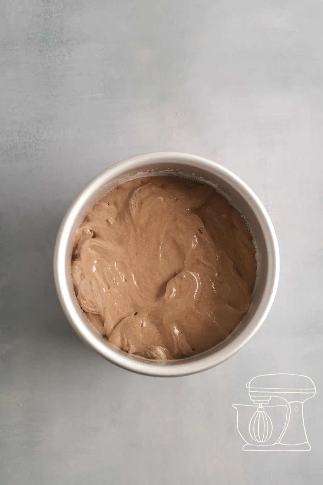 Sponge mixture in the tin before baking