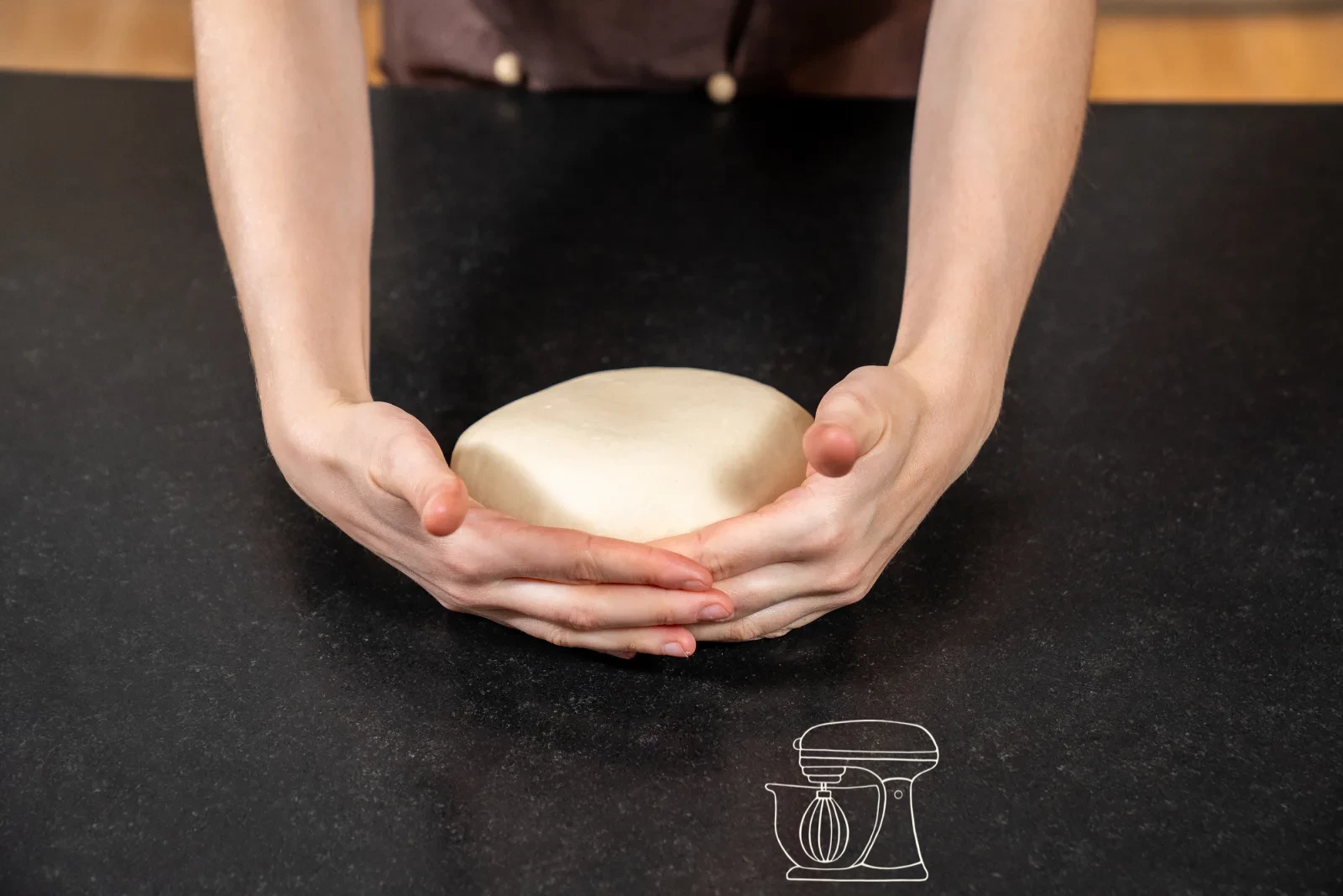 The dough is shaped into a ball