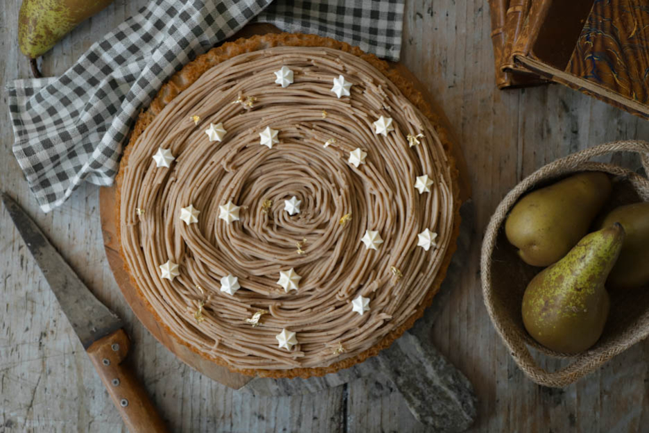 Upside-down tart with vermicelli